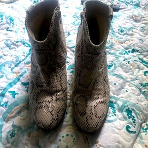 Faux creamed colored booties.